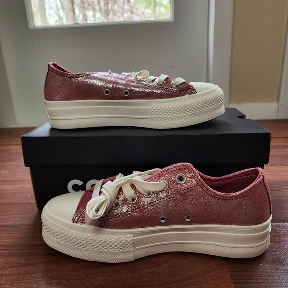 Converse Chuck Taylor All Star Lift Platform Suede Shimmer 7.5 NIB - Picture 3 of 9